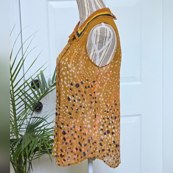 Cabi Cheers Women's Printed Sheer Sleeveless Blouse Size S - Picture 5 of 9